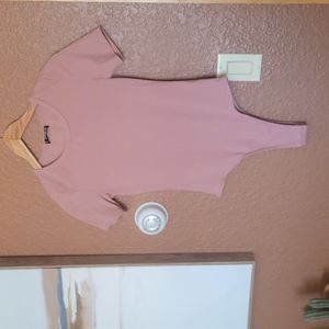 Shein dusty rose short sleeve body suit size S